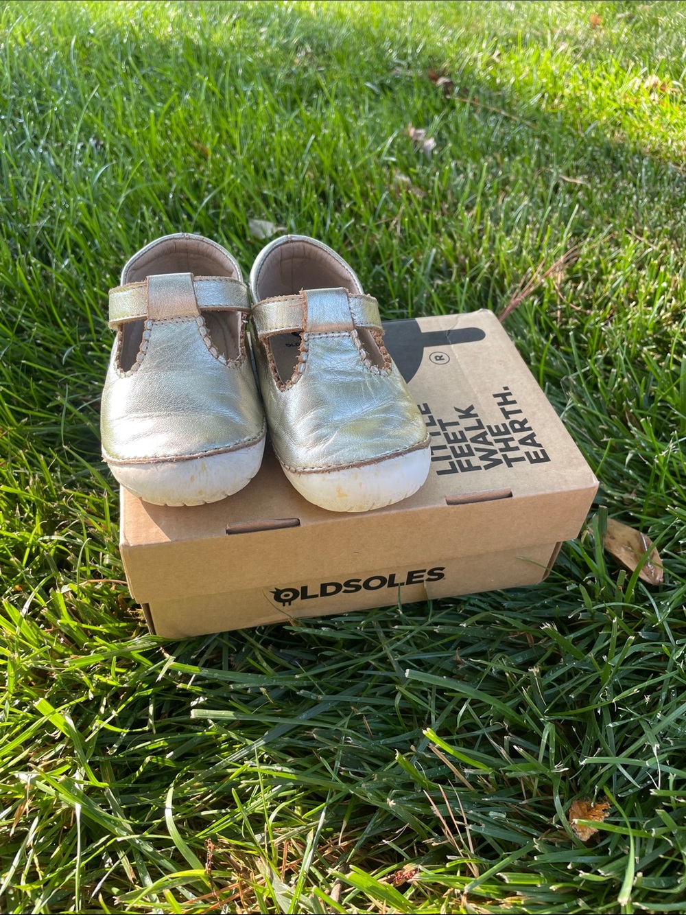 Old Soles Metallic Gold T-Strap Baby Shoes